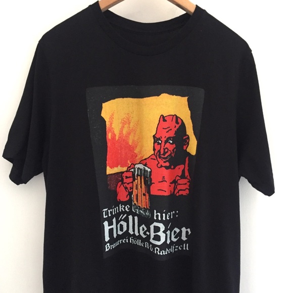 German Beer Black Graphic Tee Sz L - Picture 2 of 5